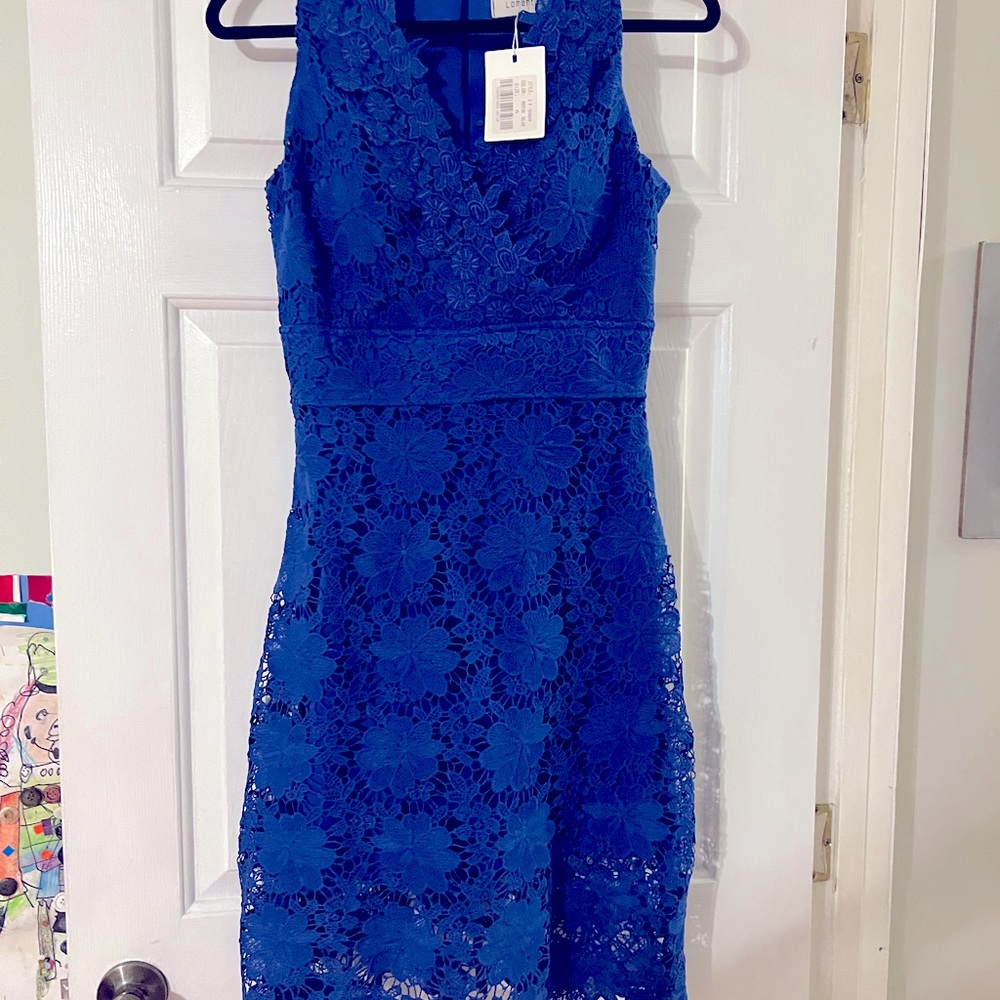 Blue lace dress size 6